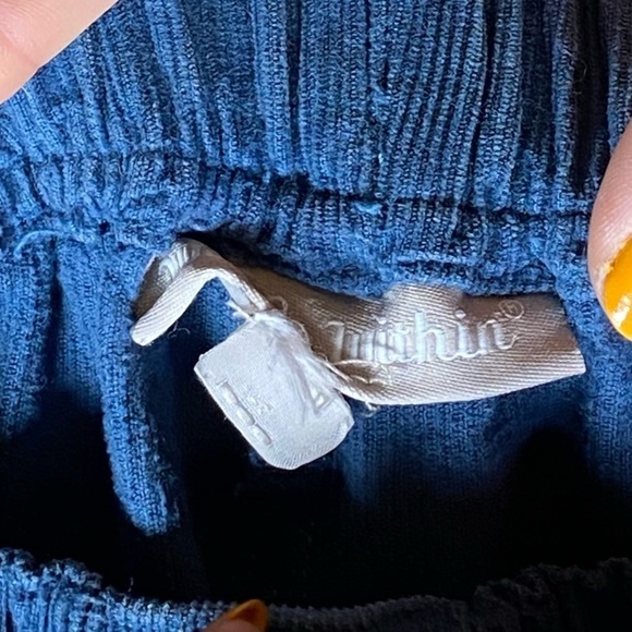 80s Blue Corduroy Elastic Waist Pants - Picture 5 of 11